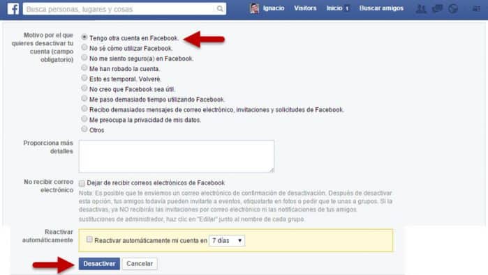 eliminar una cuenta de Facebook Pasos para eliminar y desactivar una cuenta en Facebook